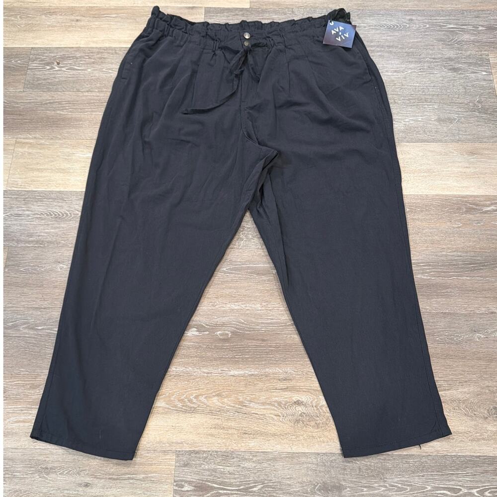Ava & Viv Black Straight Leg Pull-On Pants
